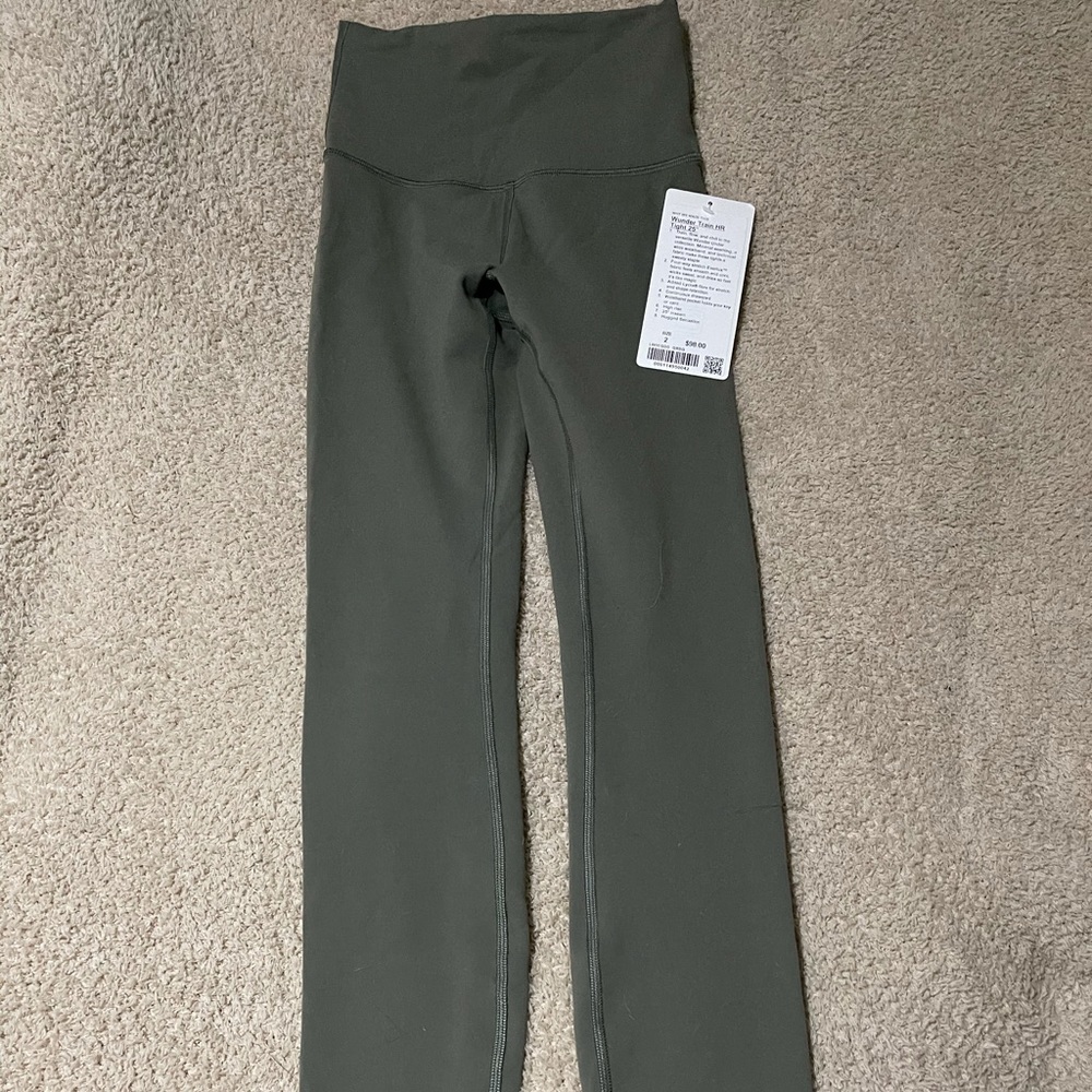 Lululemon Wunder train 25” grey sage sz 2 NWT
